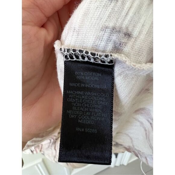 Express long sleeve cream beige gray and black t-shirt dress S - Picture 3 of 4